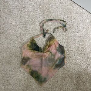 Peppermayo Olive Mesh Top